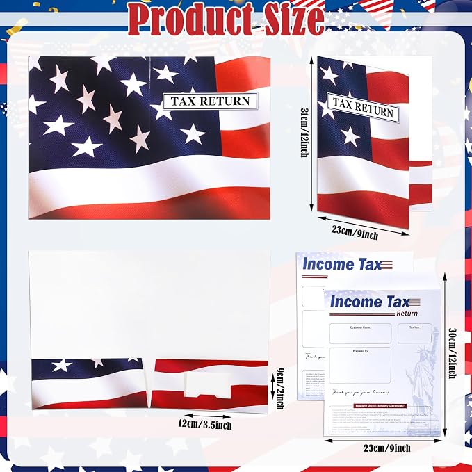 200 Pcs Tax Return Folders & Envelopes Set 9 x 12 Inch 100 Printed Envelopes - Image 2