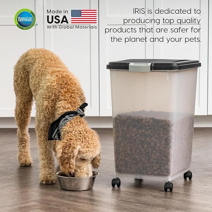 IRIS USA Airtight Dog Food Storage Container, Attachable Wheels, - Image 7
