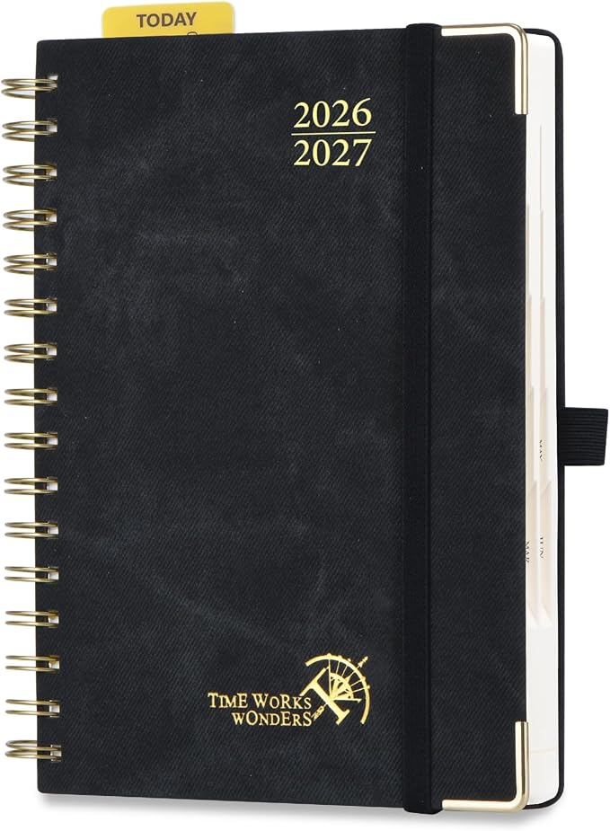 POPRUN Daily Planner 2026-2027 One Page Per Day, 12 Months Hourly Appointment by POPRUN