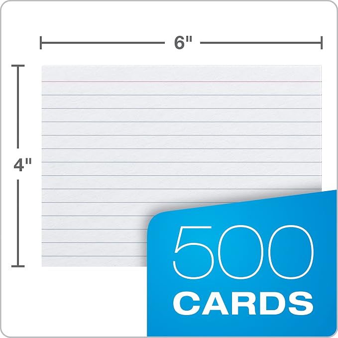 Oxford Index Cards, 500 Pack, 4x6 Index Cards, Ruled on Front, Blank on Back - Image 3