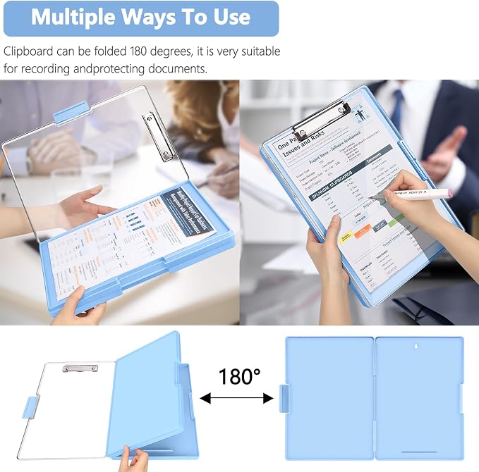 SFLHHDM Clipboard with Storage, Heavy Duty Clip Boards 8.5x11 with 2 Storage - Image 5