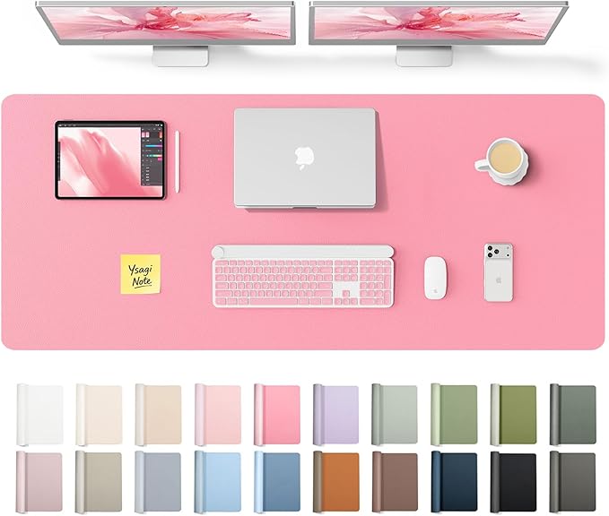 YSAGi Leather Desk Pad Protector, Office Desk Mat, Large Mouse Pad, Non-Slip PU by YSAGi