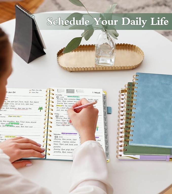2026 Planner, Hardcover Leather Weekly and Monthly Planner, January 2026 - Image 7