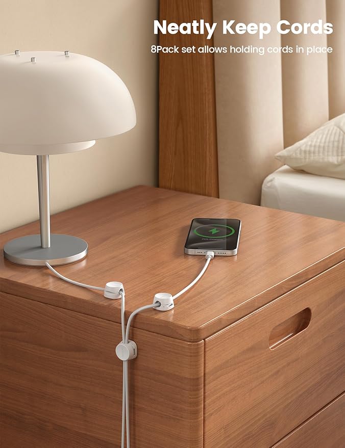 Lamicall 8 Pack Cord Organizer, Spring Cable Management Clips - Image 3