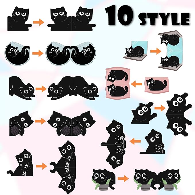Black Cat Bookmarks, Tumwisk 10PCS Magnetic Bookmarks, Cute Bookmark Magnet - Image 4