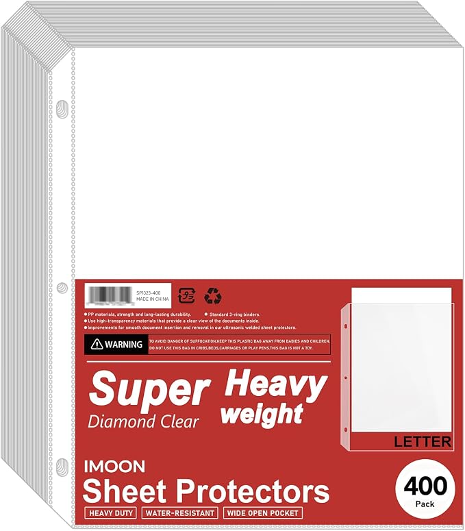 Super Heavyweight 3-Hole Letter Size Sheet Protectors by Unknown