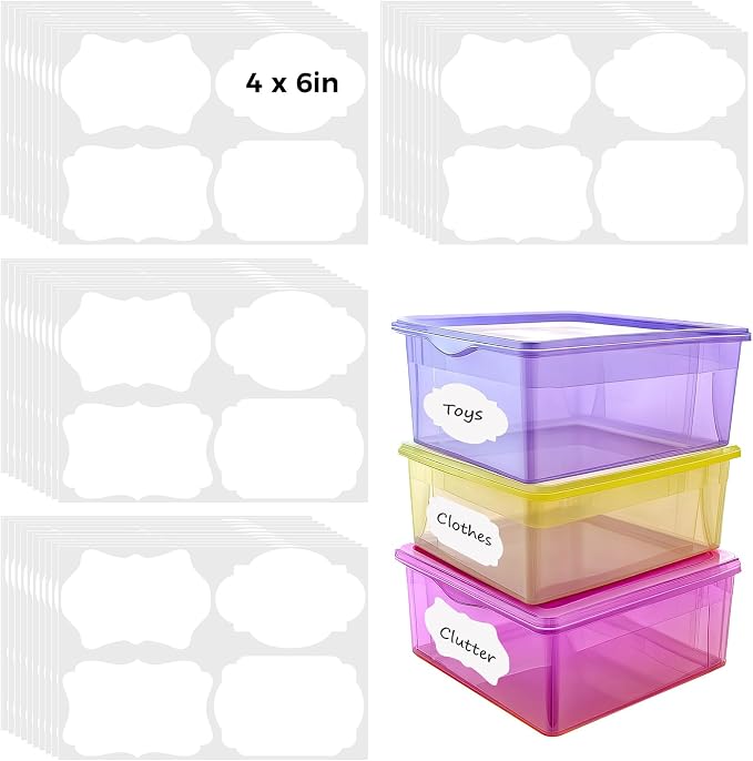 160 Pcs Labels for Storage Bins, 6 X 4 Inch Storage Bin Labels Large Removable by WSICSE
