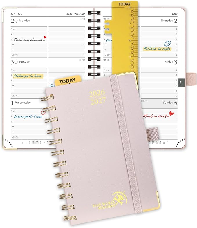 POPRUN Pocket calendar 2026-2027, pocket planner Jul 2026-Jan 2027, 6.5" x 3.5" by POPRUN