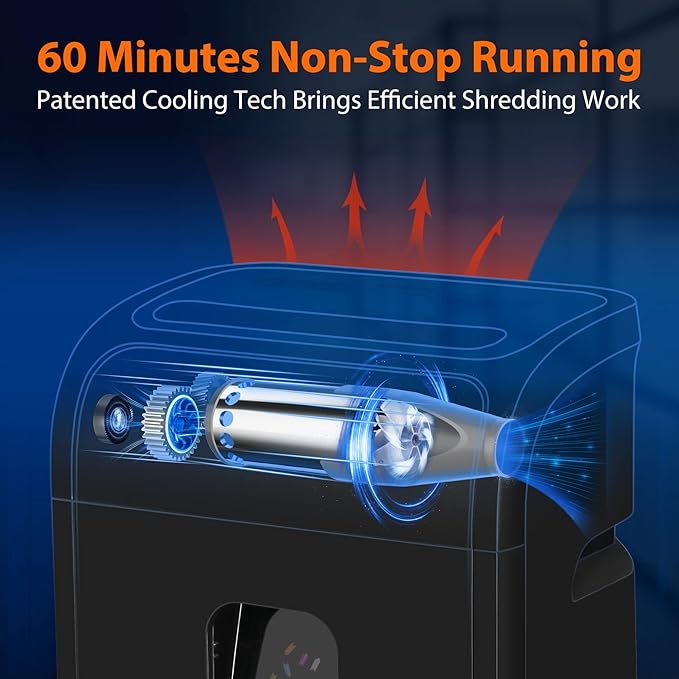 Paper Shredder for Home Office14-Sheet 60-Mins Micro Cut Shredder with US Patented Blade,Shred Card/CD/Clip/Staple,for Home Use Heavy Duty,AUTO Jam Proof,5.3-Gallon Pullout Bin(ETL)-DeskLoop Office