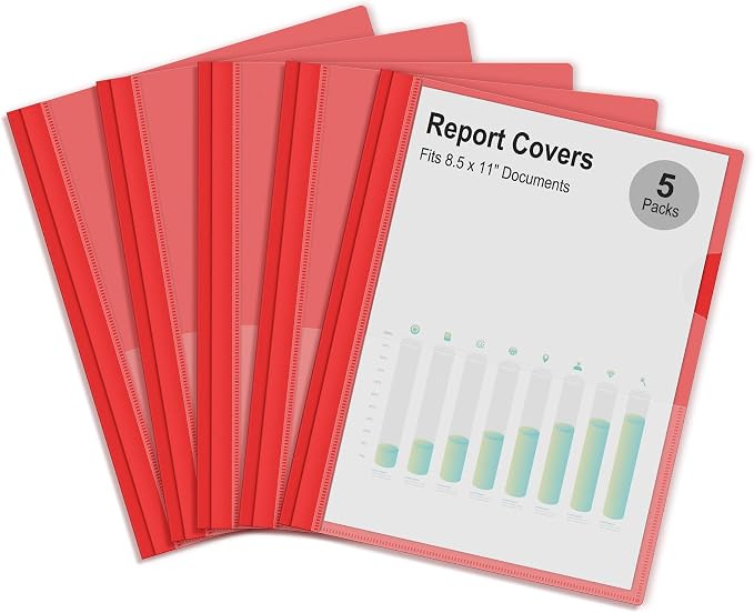 Ndsox 5 Packs Clear Front Report Covers by NDSOX