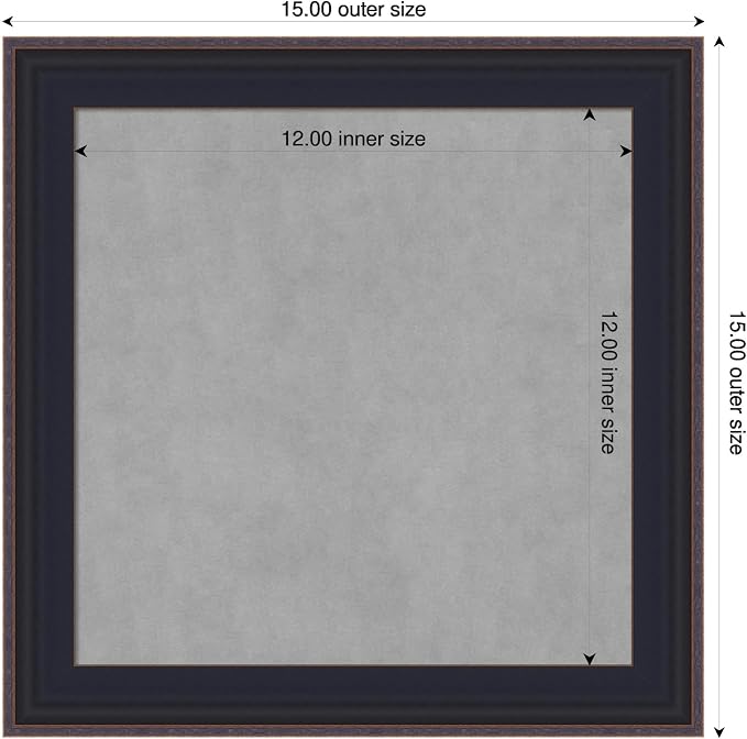 Amanti Art Black Framed Magnetic Board 15x15 X-Small Vision Board - Image 2