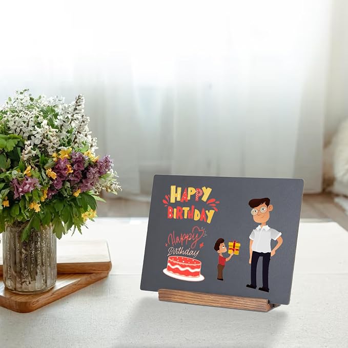 JDEA Desk Chalkboard Wood Sign Double-Sided Chalkboard - Image 5