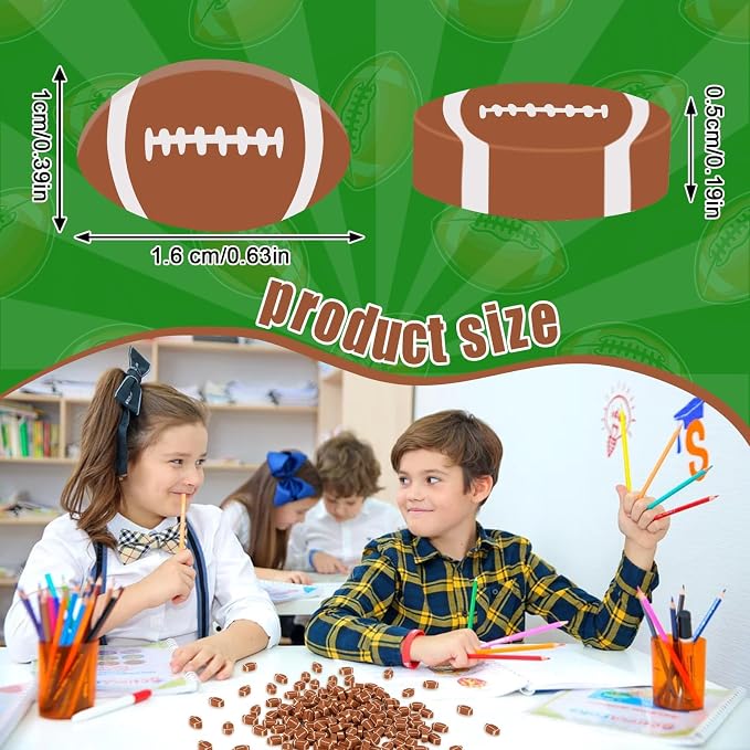 JUNEBRUSHS 150Pcs Sports Ball Mini Erasers, Football Erasers - Image 2