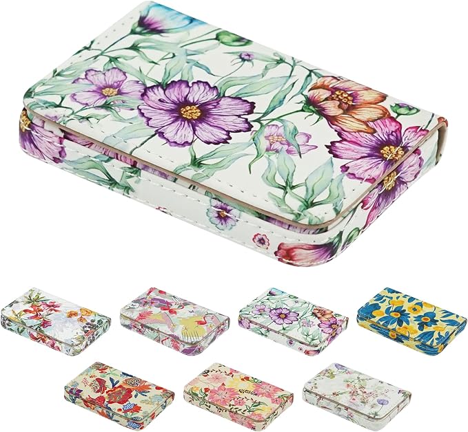 Business Card Holder，PU Leather Business Card Case Color Printing Pattern Card by AI-DEE