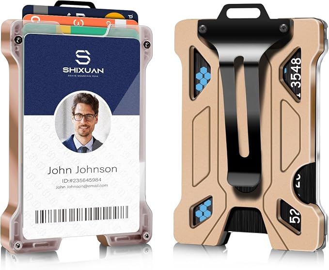 ID Badge Holder with Retractable Clip, Credit Card Holder, Keychain Wallet by SHIXUAN