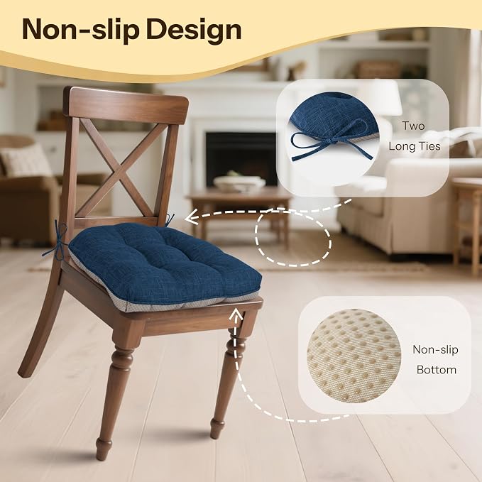 Chair Cushions for Dining Chairs 2 Pack, - Image 3