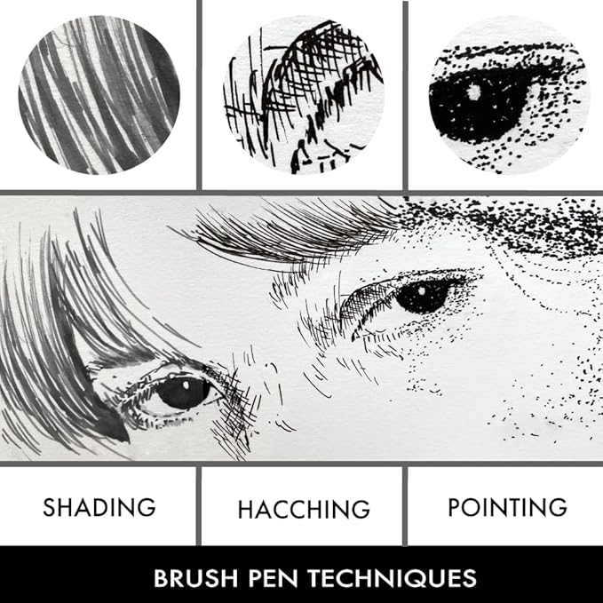 Kuretake Zig Inktober pen set, for Illustration, Manga Drawing, Lettering and Calligraphy, Professional Artist, Made in Japan (Basic No.3(5pcs.))-DeskLoop Office