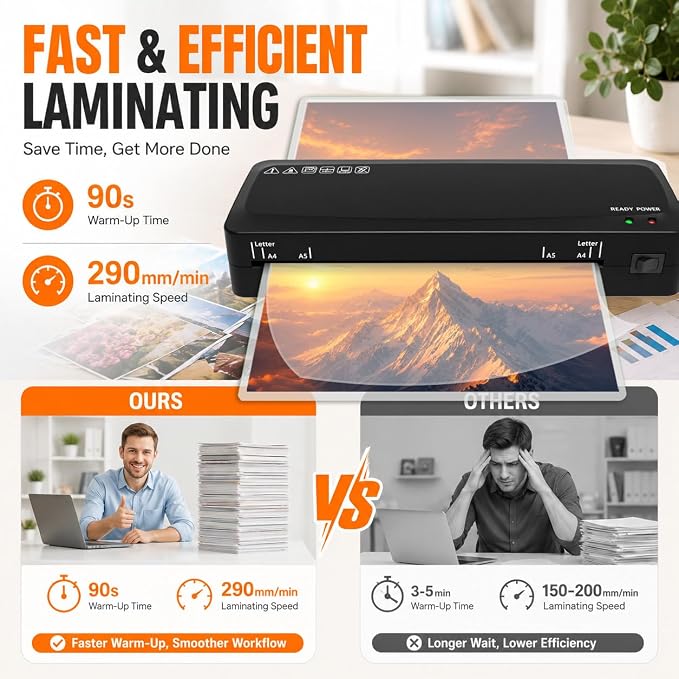 Laminator Machine for Teachers & Home Office, 9-Inch Thermal Laminator - Image 3