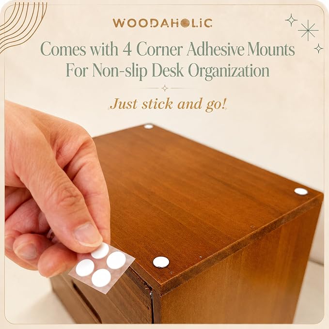 Vintage 5-Drawer Wooden Desk Organizer - Image 2