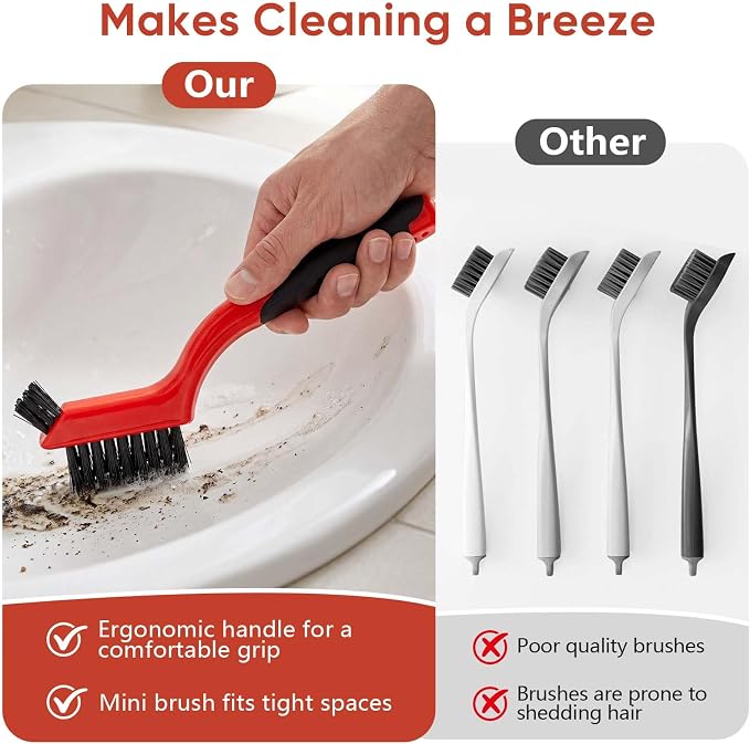 10PCS Nylon Cleaning Brushes for Tight Spaces, Non Scratch Detail Cleaning - Image 4