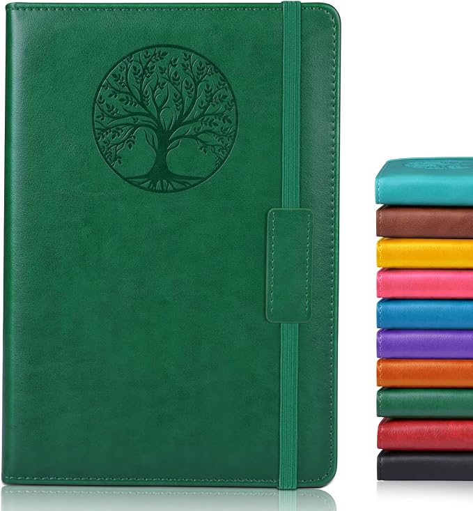 Biuwory A5 Leather Journal Notebook, 140 Lined Pages, Hardcover 5.7"×8.3" | by Biuwory