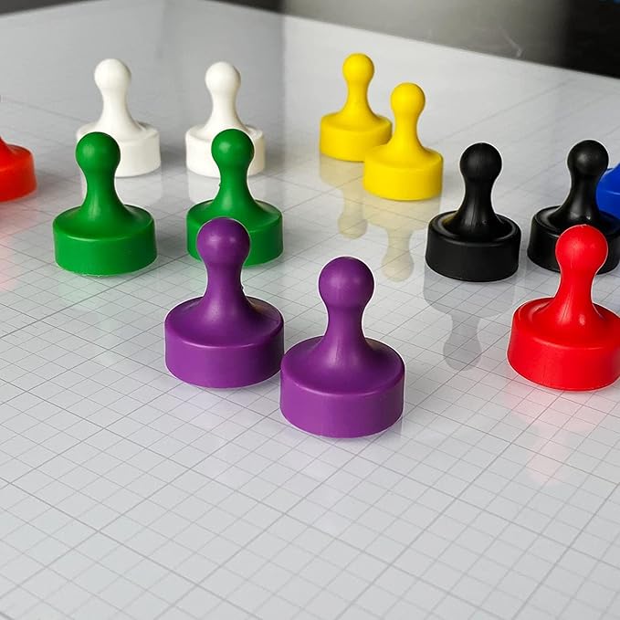 GLASSBOARD STUDIO Powerful Neodymium Magnets, Pawn-Shaped - Strong Fridge/Refrigerator and Whiteboard Magnet, Ideal for Office, Kitchen, Crafts - Rare Earth, Heavy Duty (3, Citrus Green)-DeskLoop Office