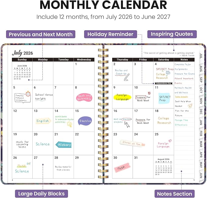 Planner 2026-2027, Monthly and Weekly Academic Planner July 2026 - Image 2