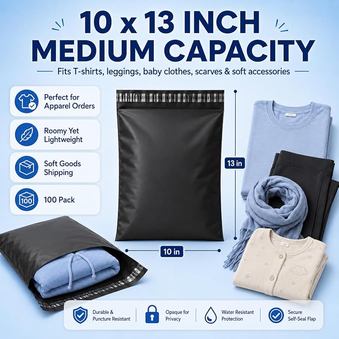 Fuxury Poly Mailers 10x13 Inch 100 Pack, Shipping Bags - Image 2