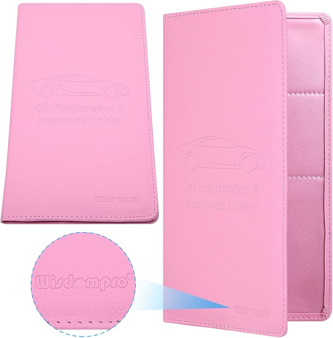Wisdompro Car Document Holder Organiser, PU Leather Vehicle Insurance and - Image 5