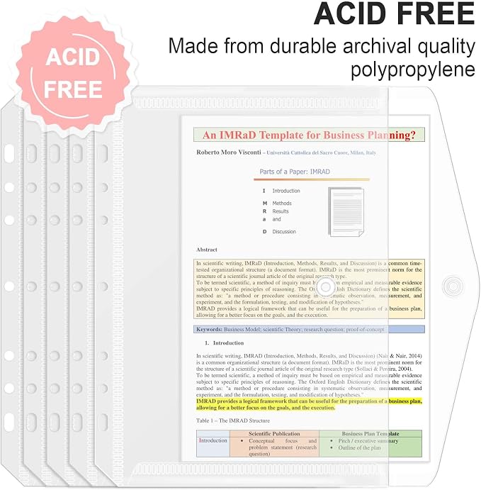 8.5x5.5 Binder Pockets, Poly Mini Binder Pocket 5.5 x 8.5 inches, 7-Hole Punched - Image 4