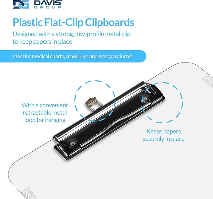 Pack of 6 Plastic Clipboards - Image 2