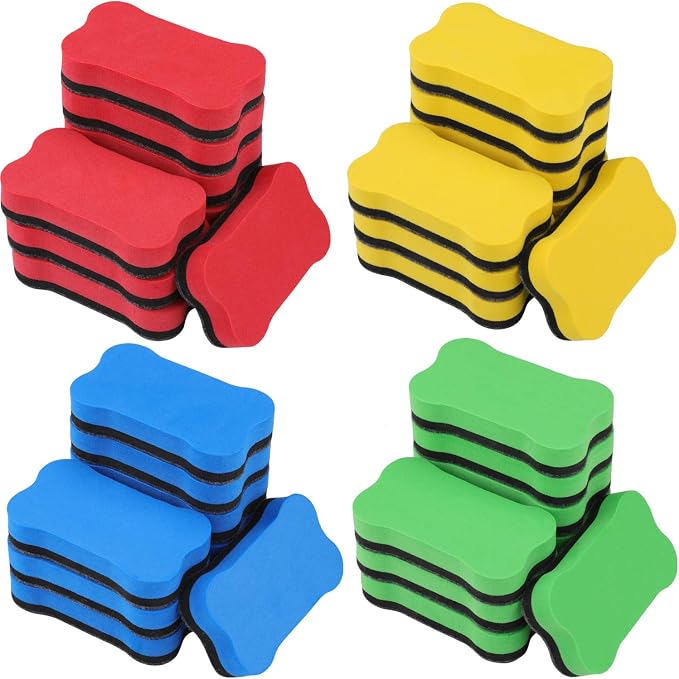 Outus 48 Pieces Magnetic Whiteboard Dry Eraser Office Erasers Bone Shaped Dry - Image 3