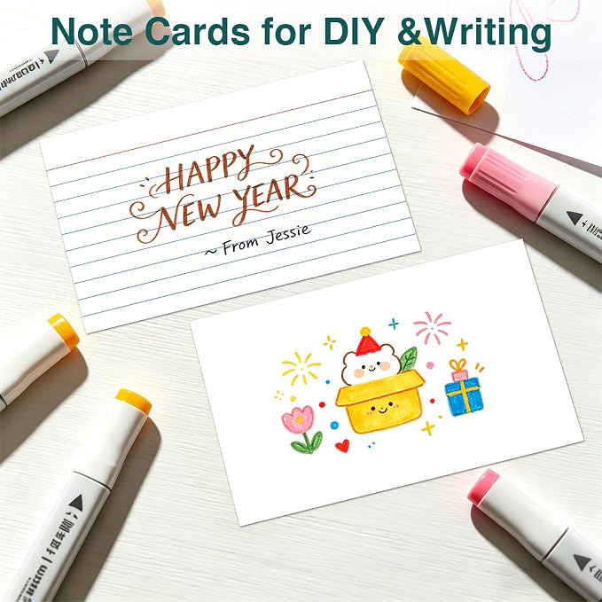 Index Cards 5x8, 200 Sheets, Ruled White Flash Cards - Image 3