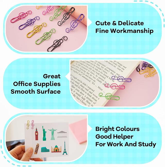 Paper Clips, Cute Paperclips Bookmarks Planner Clips, School/Office Supplies - Image 6