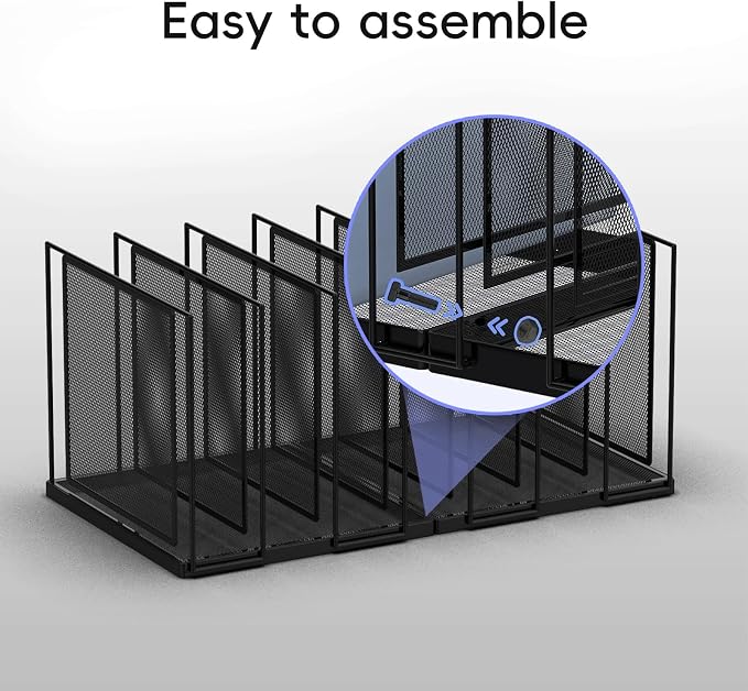 File Organizer for Desk, 7-Section Vertical File Sorter, Paper Holder Organizer - Image 4