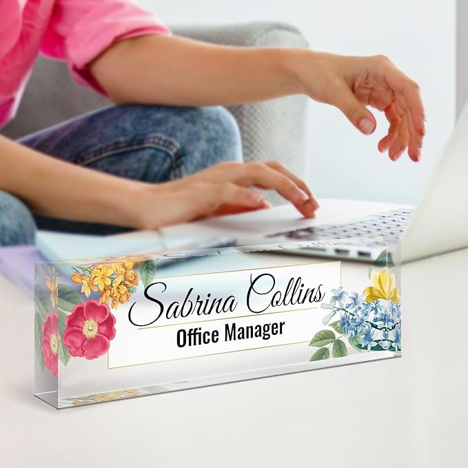 Name Plate for Desk, Desk Name Plate Personalized, Acrylic Desktop Accessories - Image 6