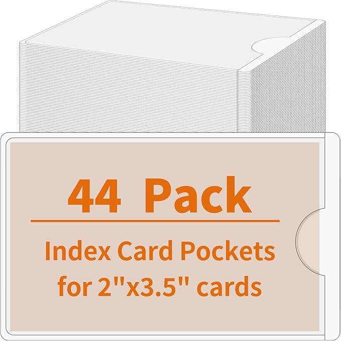 44 Pack Adhesive Pockets, Bin Labels by yeestone