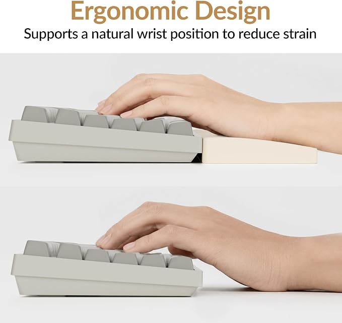 Keychron Retro Cream Silicone Wrist & Palm Rest, 17.6" Full Size - Image 6
