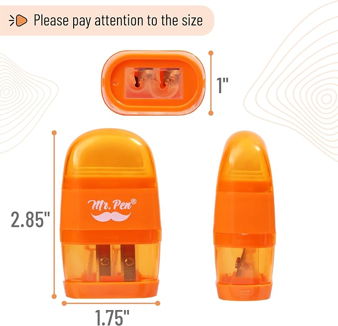 Mr. Pen- Pencil Sharpener & Eraser, 4 Pack | 2-in-1 Manual Sharpeners - Image 3