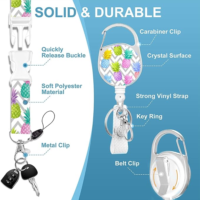 Badge Lanyard and ID Badge Holder, Retractable Badge Reels - Image 3
