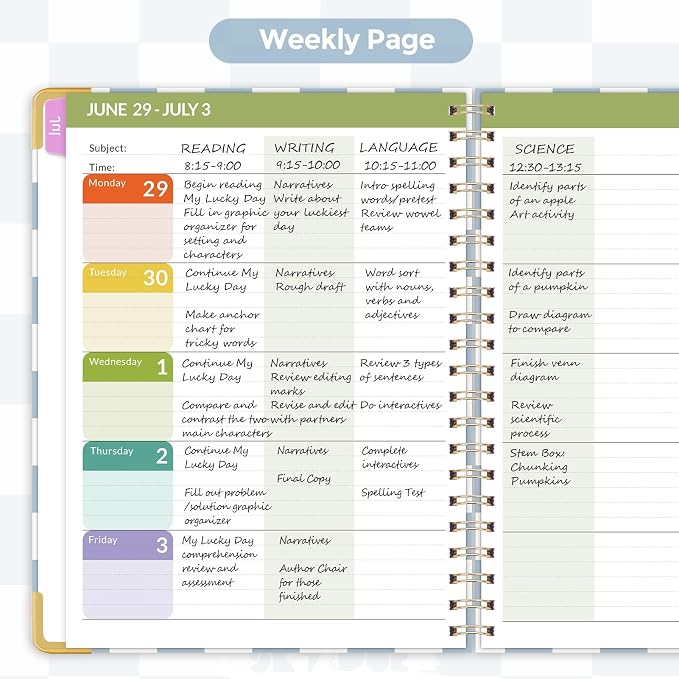 SKYDUE Teacher Planner 2026-2027 Academic Year, 8.5" x 11" Deluxe Teacher - Image 5