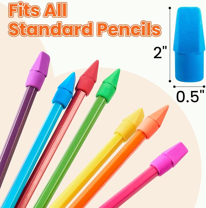 Sooez Pencil Top Erasers, 120 Pack Latex-Free Eraser Caps - Image 2