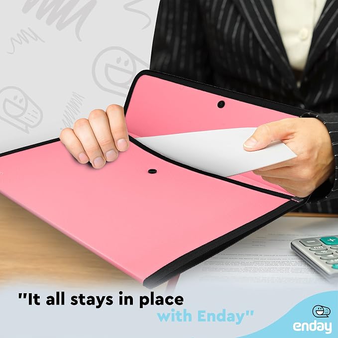 Enday Square Flap Plastic File Holder, A4 Letter Size - Image 6