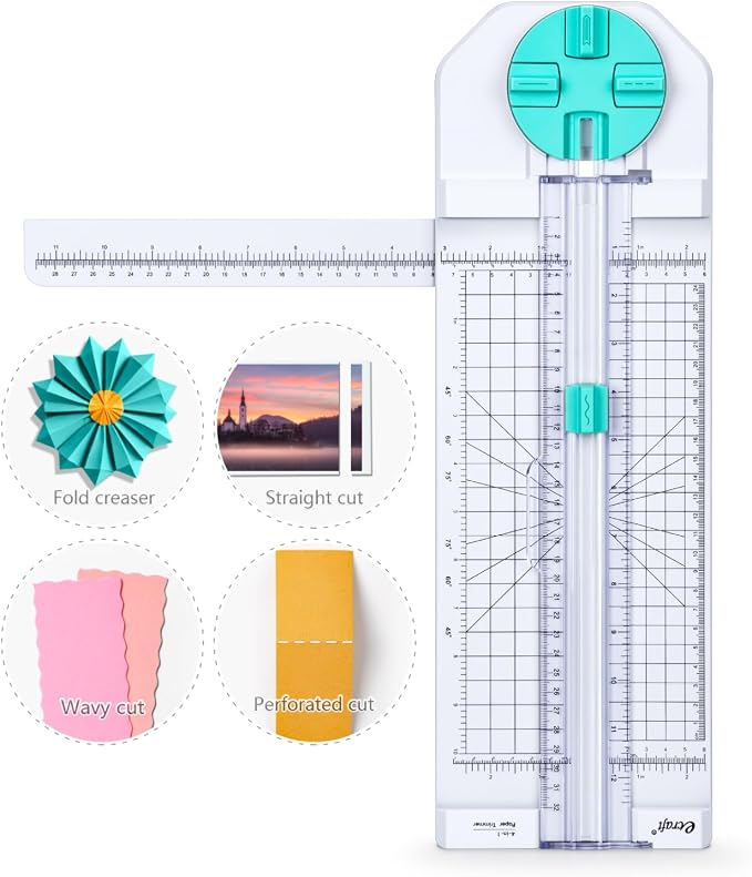 Ecraft 4-in-1 Paper Trimmer: 12" Craft Paper Cutter by ecraft