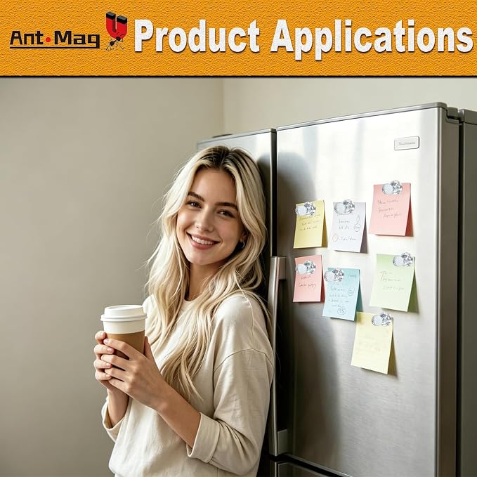 Ant Mag Magnetic Push Pins, 10 Pack Strong Whiteboard Magnets - Image 5