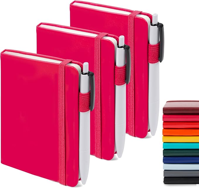 feela 3 Pack Pocket Small Notebook Journals, Mini Cute Memo Notepad Hardcover by feela