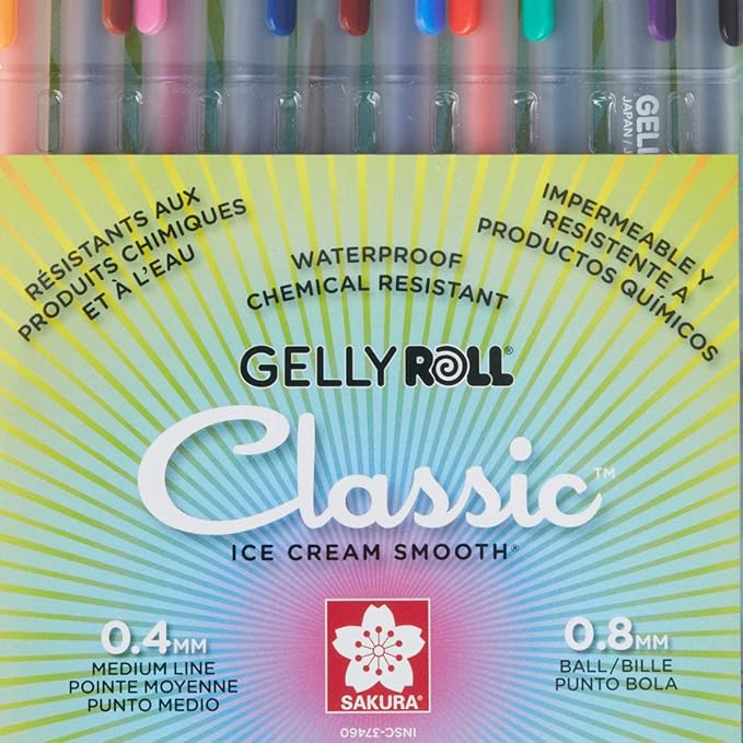 SAKURA Gelly Roll Gel Pens - Medium Point Ink Pen for Journaling, Art, or Drawing - Assorted Colored Ink - 10 Pack-DeskLoop Office