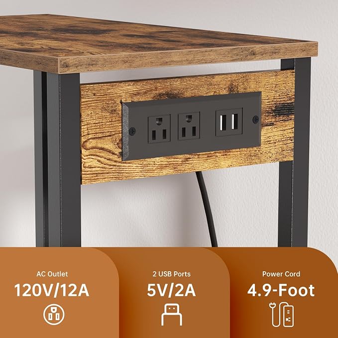 Printer Stand with Charging Station, Large Printer Table - Image 4