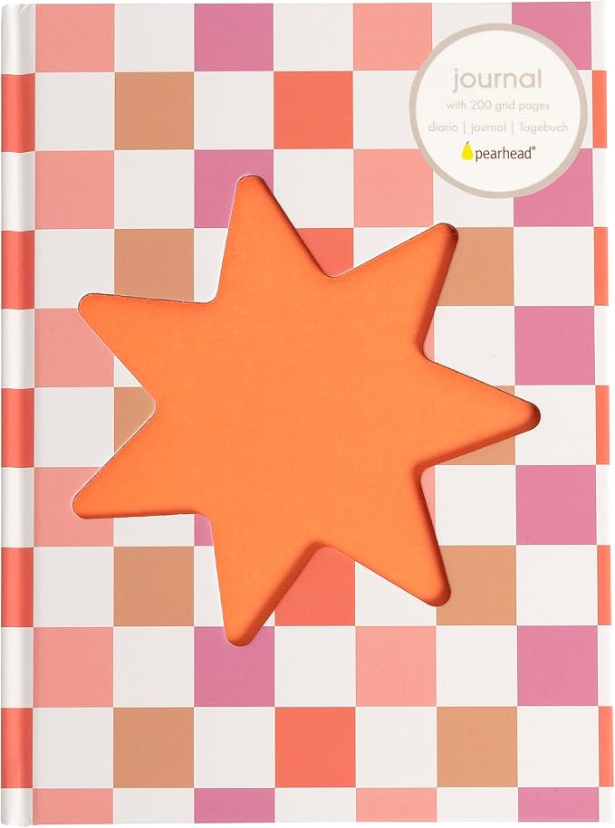 Pearhead Pink & Orange Star Cutout Hardcover Graph Notebook, 6.25x8.25 Grid - Image 10