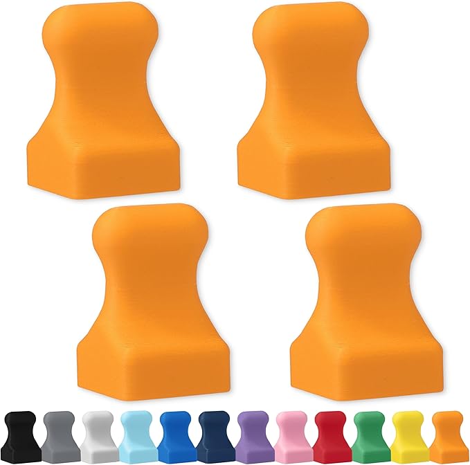 Glassboard Studio MiniPawn Magnet - Strong Neodymium Rare Earth Magnets for Fridge, Whiteboard, Locker & Magnetic Glassboards - Crafting & Office Use - Strong Fridge Magnets (Tangerine Orange, 4)-DeskLoop Office